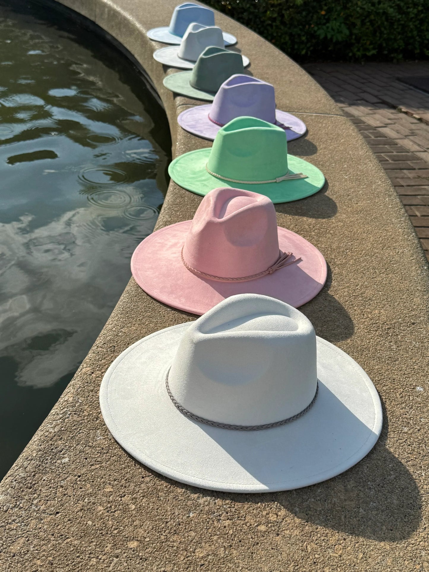 Everyday premium Suede Fedora Hat-Ivory White